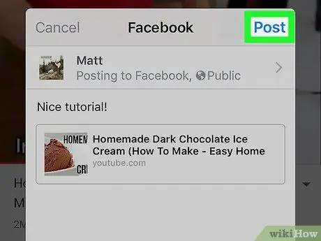 Mag-post ng isang Video sa YouTube sa Facebook Hakbang 8