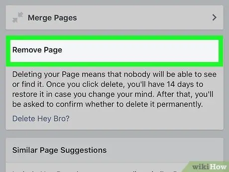 Slett en Facebook -side Trinn 17