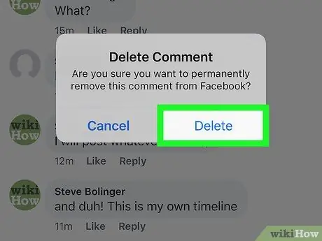 Ta bort en kommentar på Facebook Steg 12