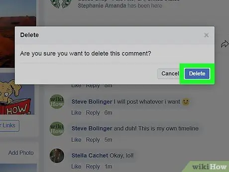 Slet en kommentar på Facebook Trin 6