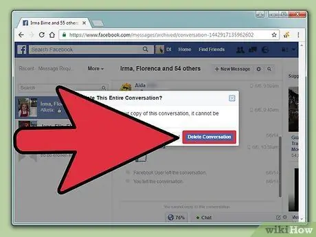 Eliminar mensajes archivados en Facebook Paso 19