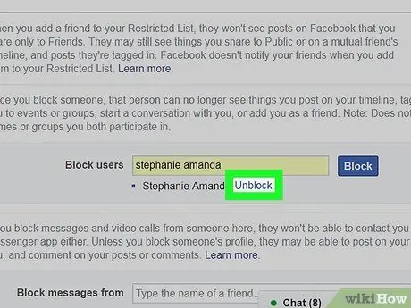 Unblock Someone on Facebook Step 12