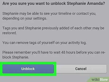 Unblock Someone on Facebook Step 7