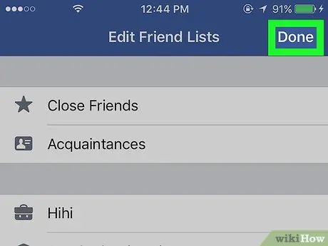 Επεξεργασία Close Friends στο Facebook σε iPhone ή iPad Βήμα 17