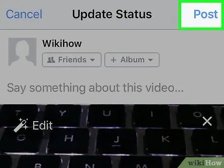 Upload a Video on Facebook Step 7