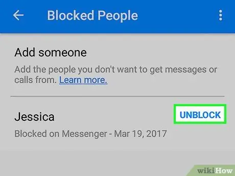 Desbloqueja algú al Facebook Messenger Pas 11