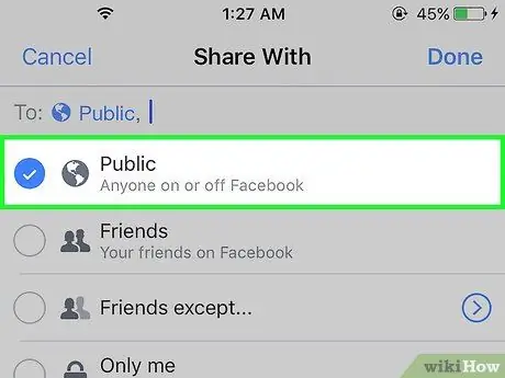 Tengeneza Chapisho la Facebook kwa Umma Hatua ya 5