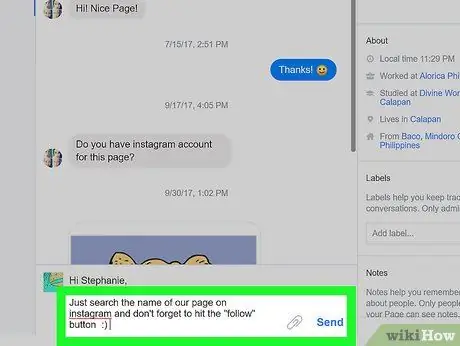 Dërgoni një mesazh nga një faqe në Facebook Hapi 15