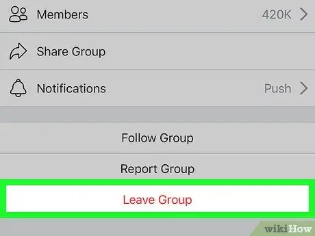 Leave a Facebook Group Step 6