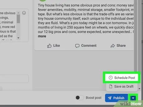 Schemalägg ett inlägg på Facebook Steg 8