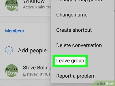 Eliminar un grupo en Facebook Messenger Paso 21