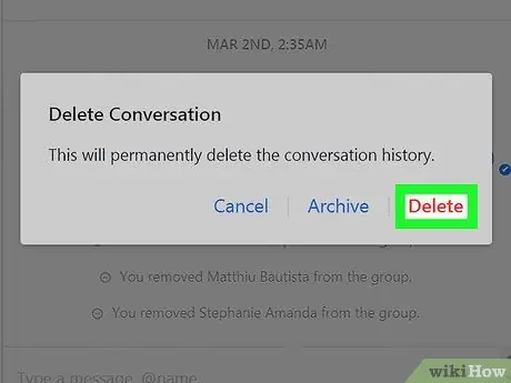 Изтриване на група във Facebook Messenger Стъпка 31