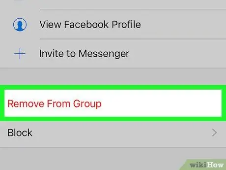 Eliminar un grupo en Facebook Messenger Paso 7