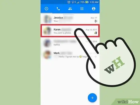 Envie fotos e vídeos com o Facebook Messenger, passo 1