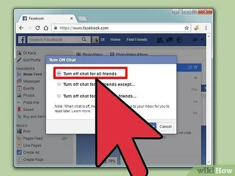 Dezactivează chatul pe Facebook Pasul 10