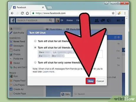 Išjunkite pokalbį „Facebook“12 veiksmas