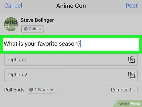 Skapa en omröstning på ett Facebook -event på iPhone eller iPad Steg 10