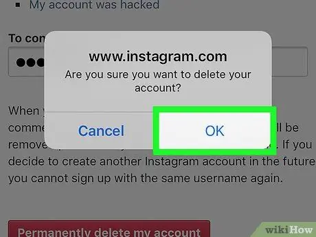 Delete an Instagram Account Step 13