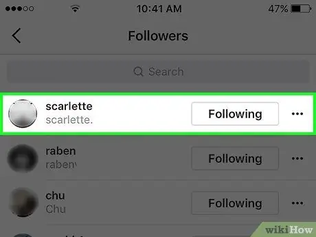 Odstráňte sledovateľov na Instagrame, krok 5