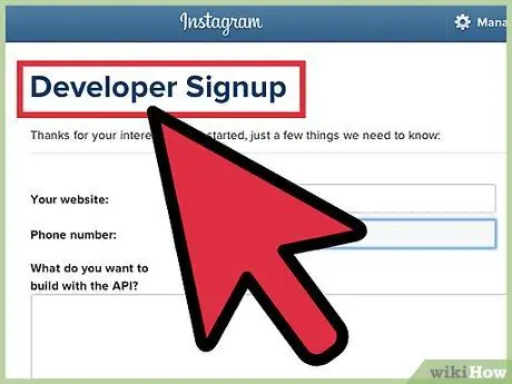 Magrehistro para sa Instagram API Hakbang 2