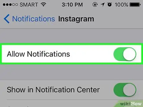 Activar o desactivar las notificaciones en Instagram Paso 4