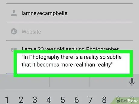 Escribe una biografía de Instagram Paso 6