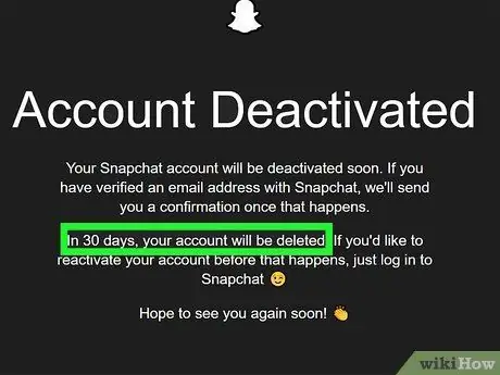 Удаление учетной записи Snapchat Шаг 5