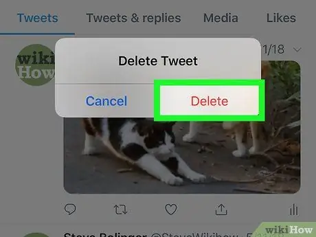 Ștergeți un Tweet Pasul 7