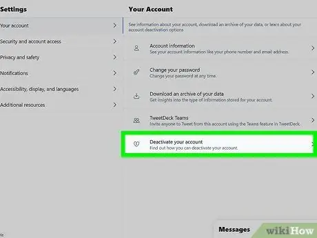 Deaktiver en Twitter -konto Trinn 12