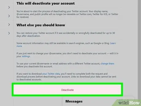 Deactivate a Twitter Account Step 13