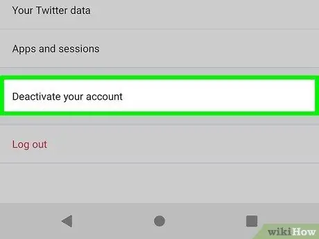 Twitteri konto deaktiveerimine 5. samm