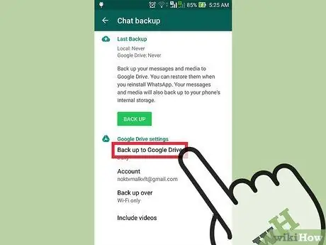 Eseguire il backup di WhatsApp Passaggio 14