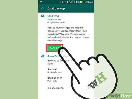 Etapa 15 do backup do WhatsApp