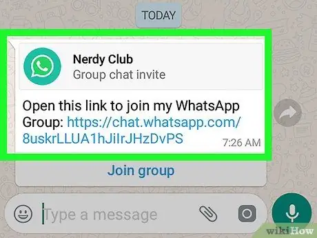 Uniu-vos a un grup a WhatsApp a Android Pas 2