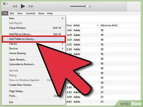 Aggiungi una cartella di musica a iTunes Passaggio 4