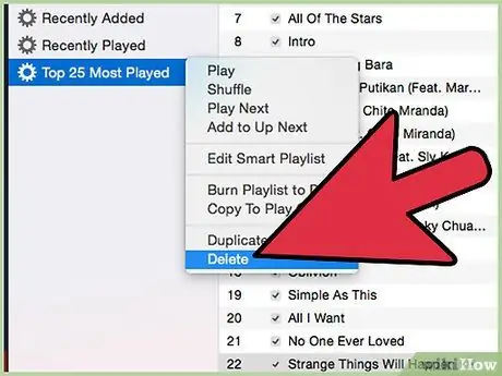 Suprimiu una llista de reproducció d'iTunes Pas 5