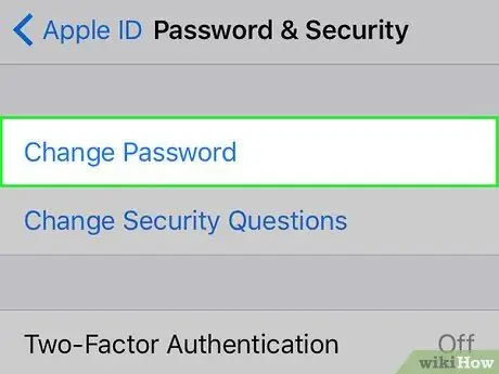 Modifica la password di iTunes Passaggio 2