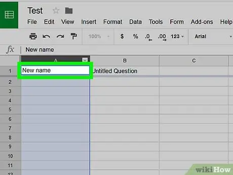 Gi nytt navn til kolonner på Google Sheets på PC eller Mac Trinn 12