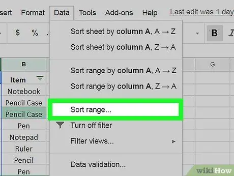 Kārtot pēc skaita Google izklājlapās personālajā datorā vai Mac datorā 5. darbība