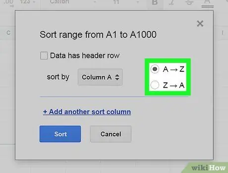 Sorteren op nummer op Google Spreadsheets op pc of Mac Stap 6