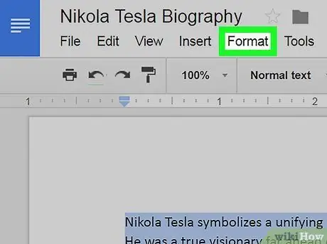 Double Space in Google Docs Krok 3