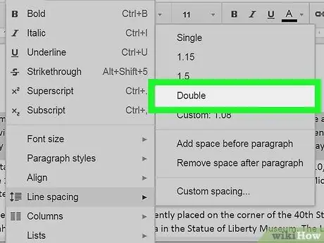 Double Space in Google Docs Krok 5