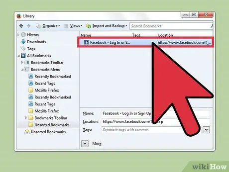 Tanggalin ang isang Bookmark sa Mozilla Firefox Hakbang 8
