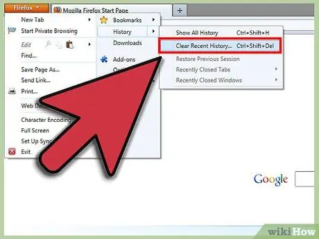 Erase Web History in Firefox Step 3