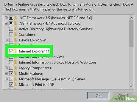 Pilnībā atinstalējiet Internet Explorer 14. darbība