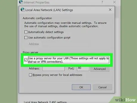 Enter Proxy Settings in Internet Explorer Step 6