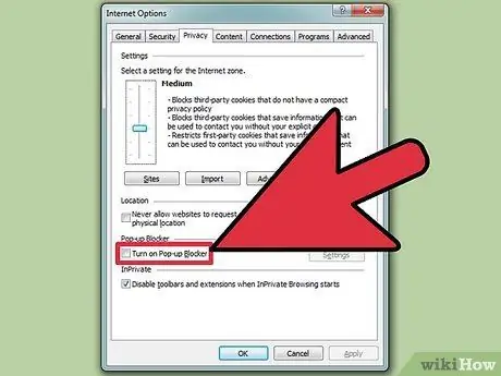 Turn Off the Pop‐Up Blocker in Internet Explorer Step 5