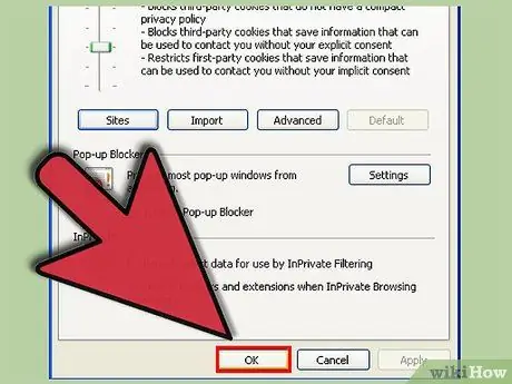 Microsoft Internet Explorer -də Çerezləri aktivləşdirin Adım 23