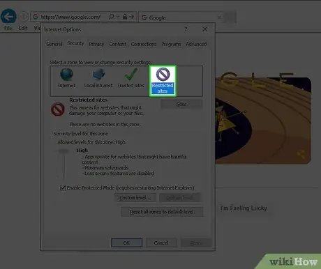 Internet Explorer Adım 5'te Kısıtlanmış Site Listesinden Bir Web Sitesini Kaldırma