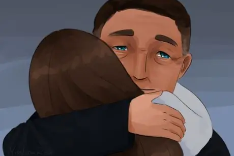 Sad Man Hugs Girl